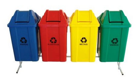 CONJUNTO COLETA SELETIVA DE 100L C 4 CESTOS CONJUNTO COLETA SELETIVA DE 100L C 4 CESTOS