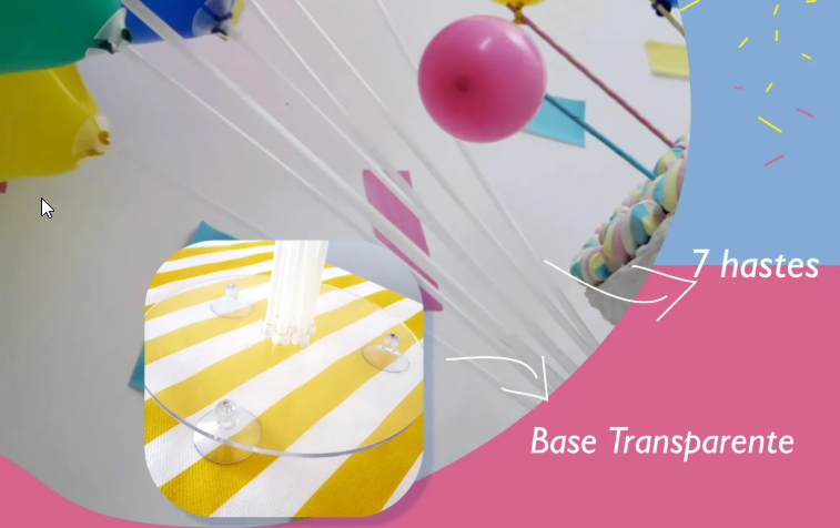 SUPORTE P- BALÕES 7 HASTES – BASE TRASPARENTE SUPORTE P- BALÕES 7 HASTES – BASE TRASPARENTE