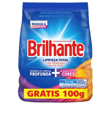 BRILHANTE EM PÓ LIMPEZA TOTAL 800g – REF. 100662 BRILHANTE EM PÓ LIMPEZA TOTAL 800g – REF. 100662