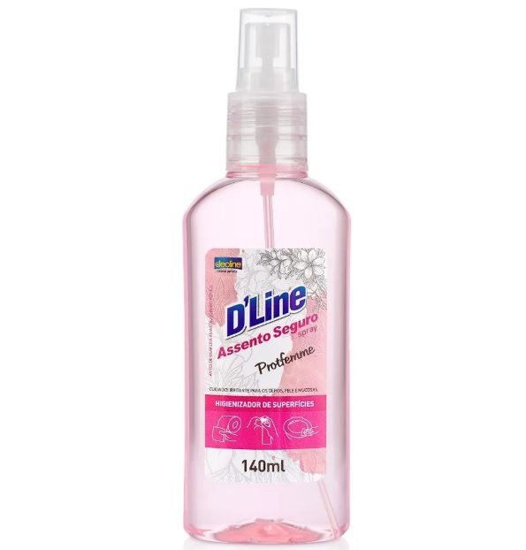 Higienizador de Superfícies Assento Seguro em Spray Protfemme D'Line 140ml Higienizador de Superfícies Assento Seguro em Spray Protfemme D'Line 140ml