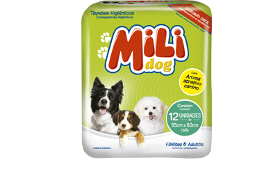 TAPETE HIGIÊNICO MILI DOG 12 UN 55X60CM – REF. 100638 TAPETE HIGIÊNICO MILI DOG 12 UN 55X60CM – REF. 100638