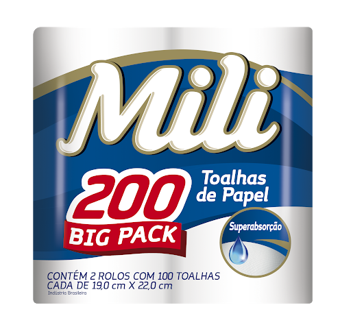 PAPEL TOALHA BIG PACK 2 ROLOS C- 100 TOALHAS CADA 19X22CM – REF. 100655 PAPEL TOALHA BIG PACK 2 ROLOS C- 100 TOALHAS CADA 19X22CM – REF. 100655 