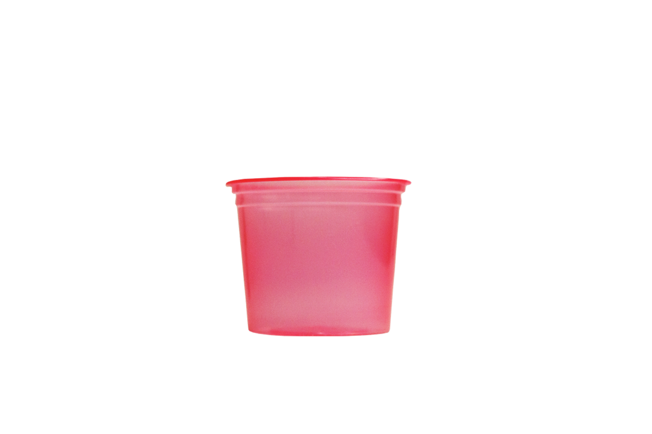 POTE SOBREMESA DESCART. 250ML VERMELHO NEON – REF. 101115 POTE SOBREMESA DESCART. 250ML VERMELHO NEON – REF. 101115